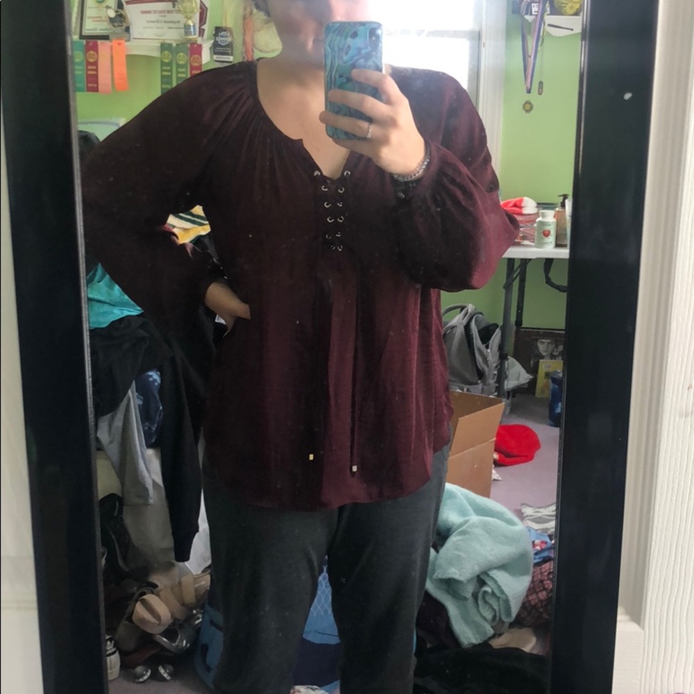 Maroon top